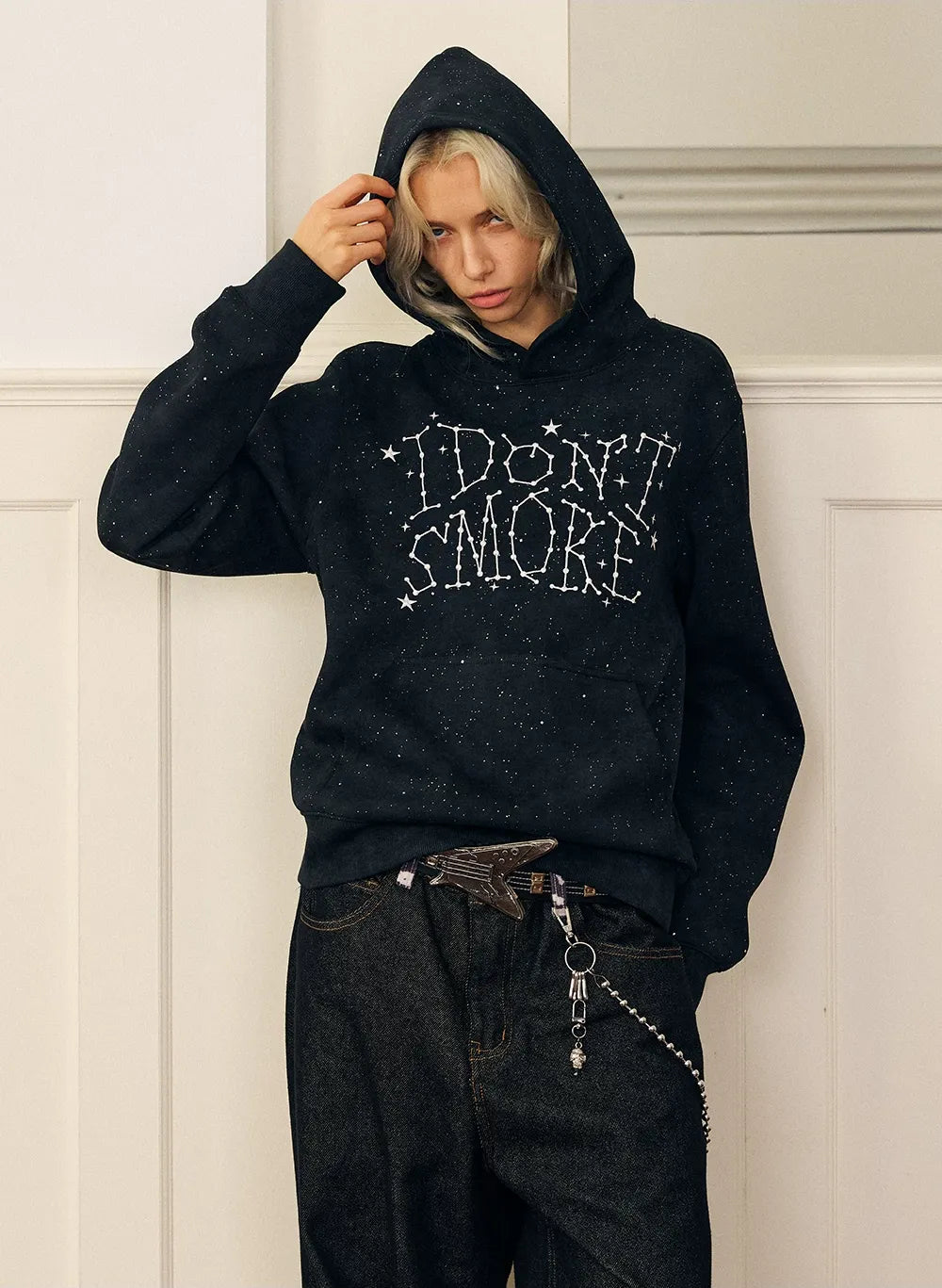 Starry Glitter Oversized Hoodie