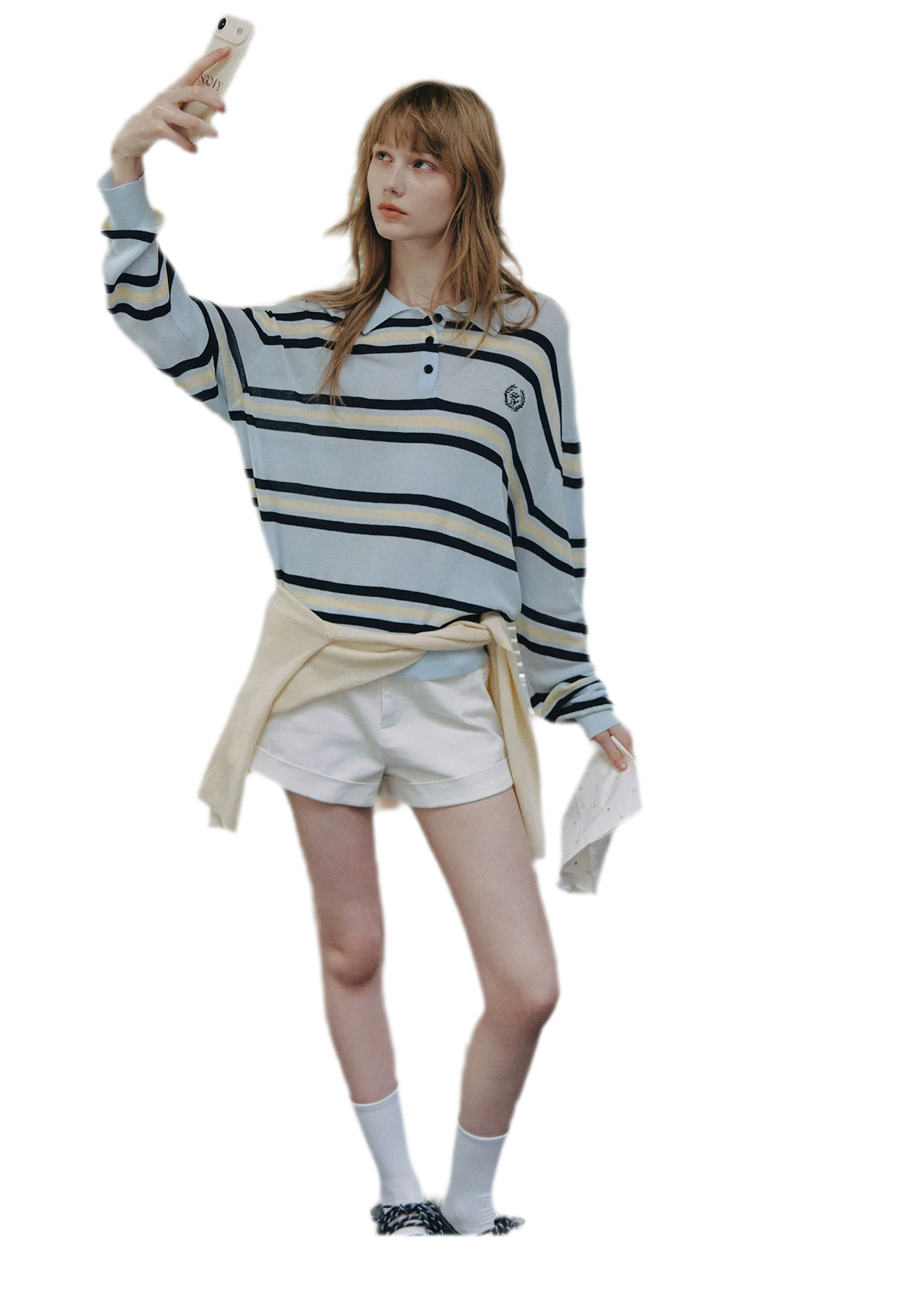 Contrast Striped Embroidered Polo Shirt