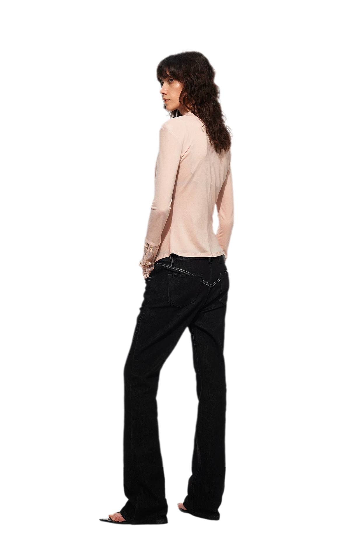 Sequin Draped Ruched Top