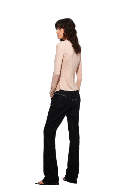 Sequin Draped Ruched Top