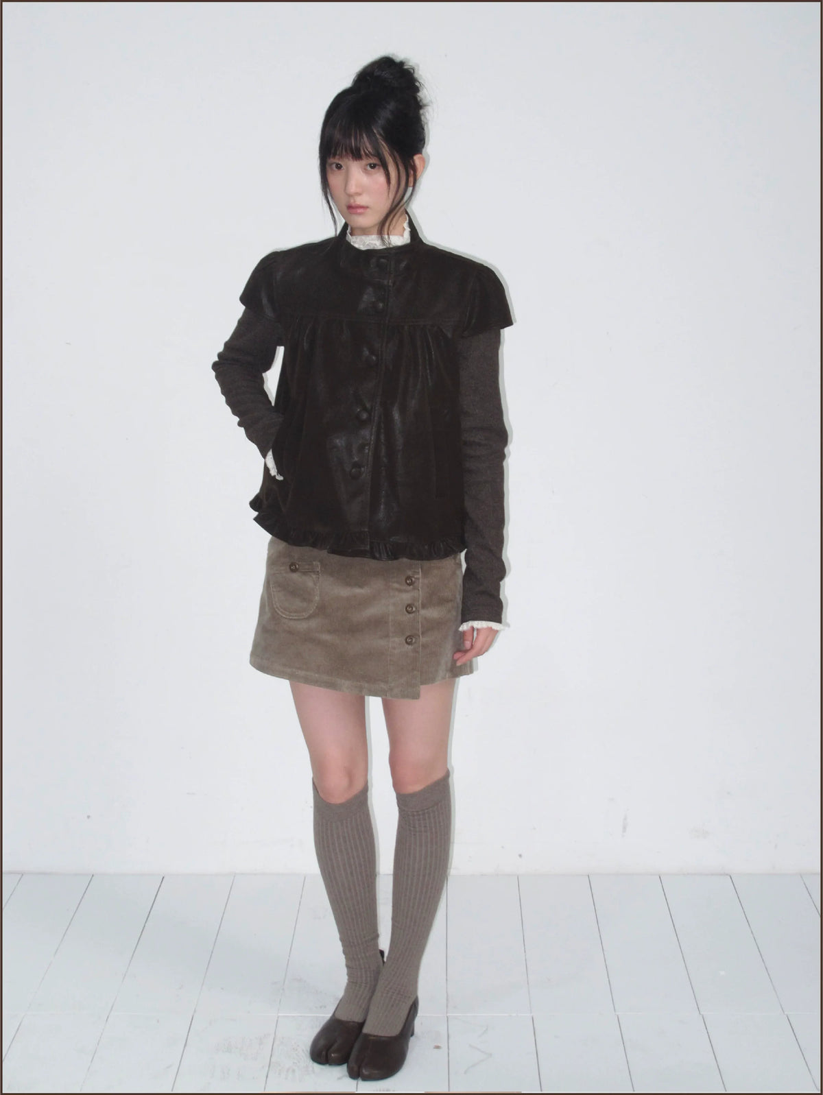 Suede Layered Flare Jacket