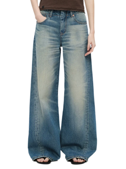 Vintage Wash Wide Jeans