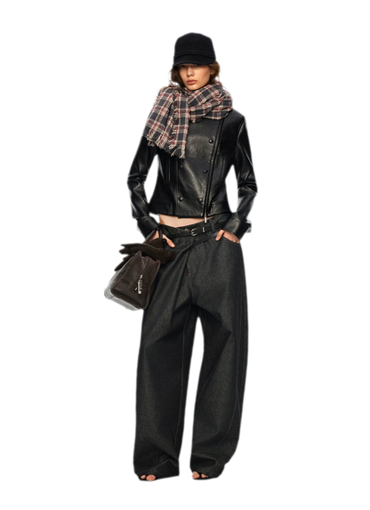 Wool Plaid Fringed Scarf
