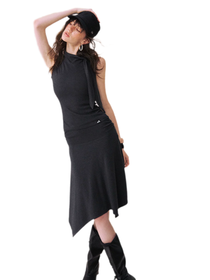 Draped Tie Top &amp; Skirt Set