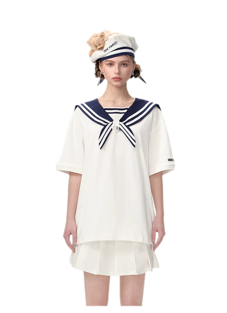 Sailor Collar Teddy Top