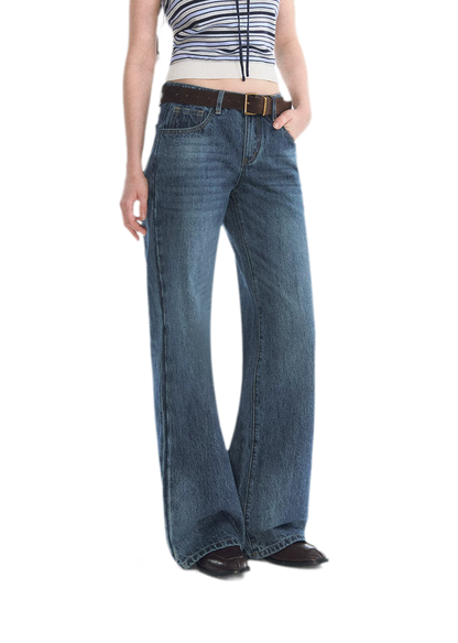 Washed Bow Embroidered Jeans