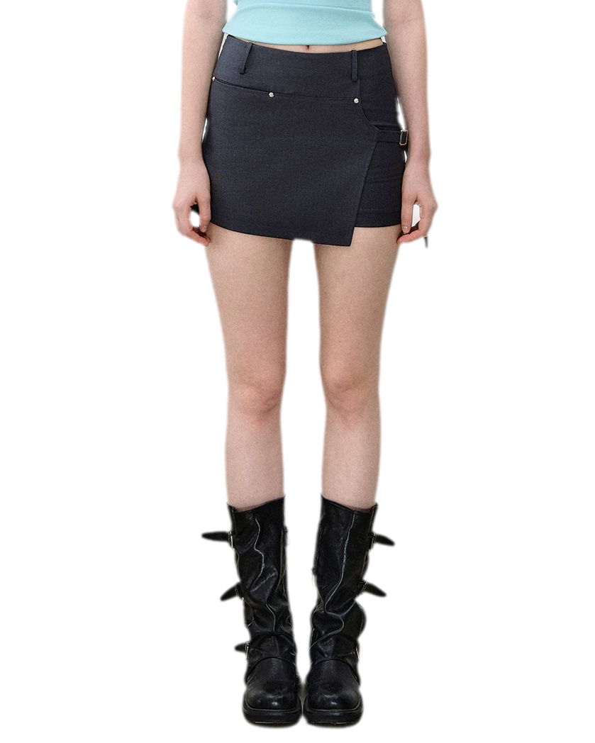 Asymmetric Wrap Mini Skirt