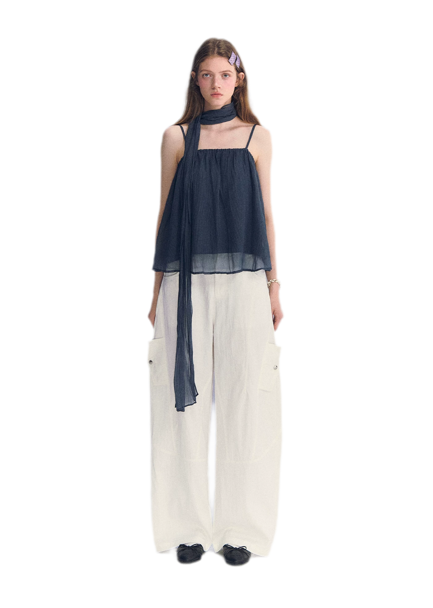 Deconstructed Curved Cargo Pants
