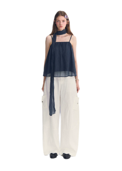 Deconstructed Curved Cargo Pants