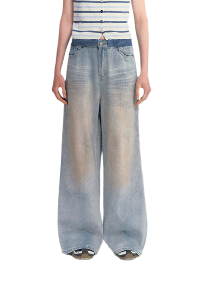Sequin Wide-Leg Jeans