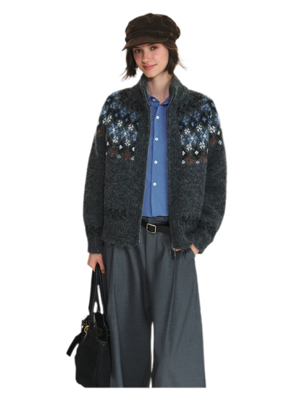 Cardigan en maille jacquard Fair Isle