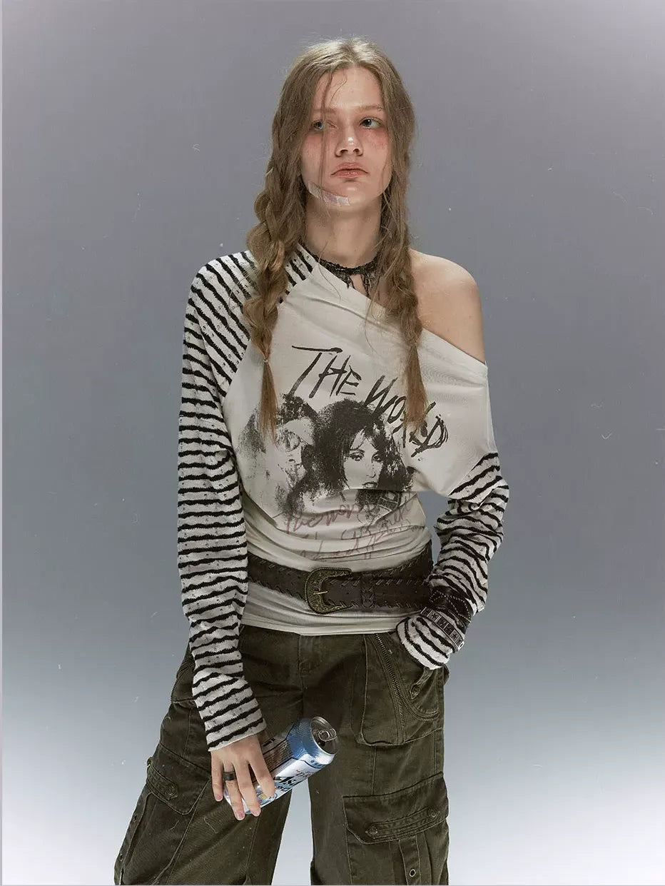 Gothic Graphic Asymmetric Tee
