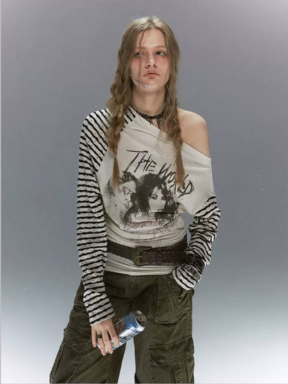 Gothic Graphic Asymmetric Tee