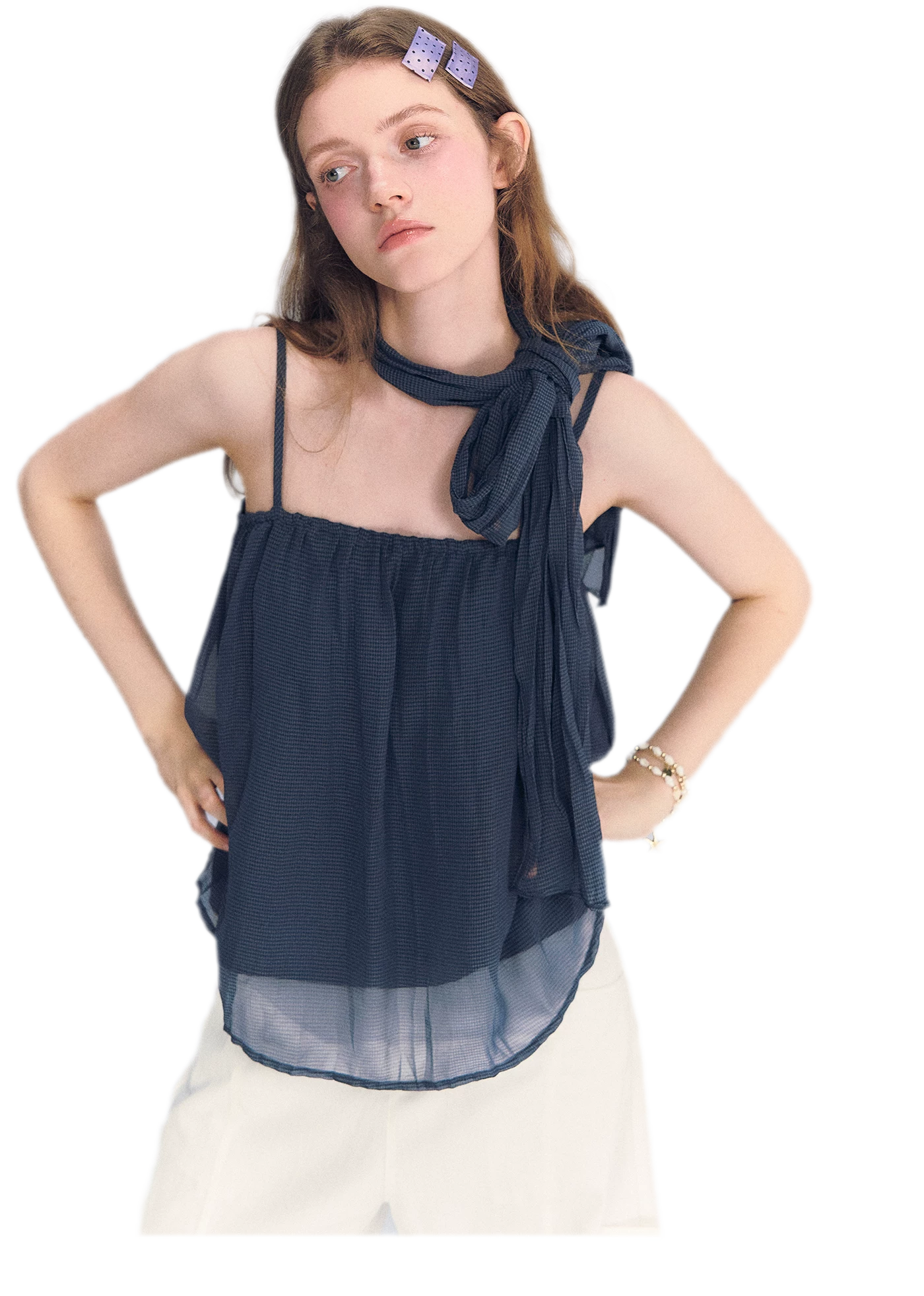 Chiffon Draped Cami Top