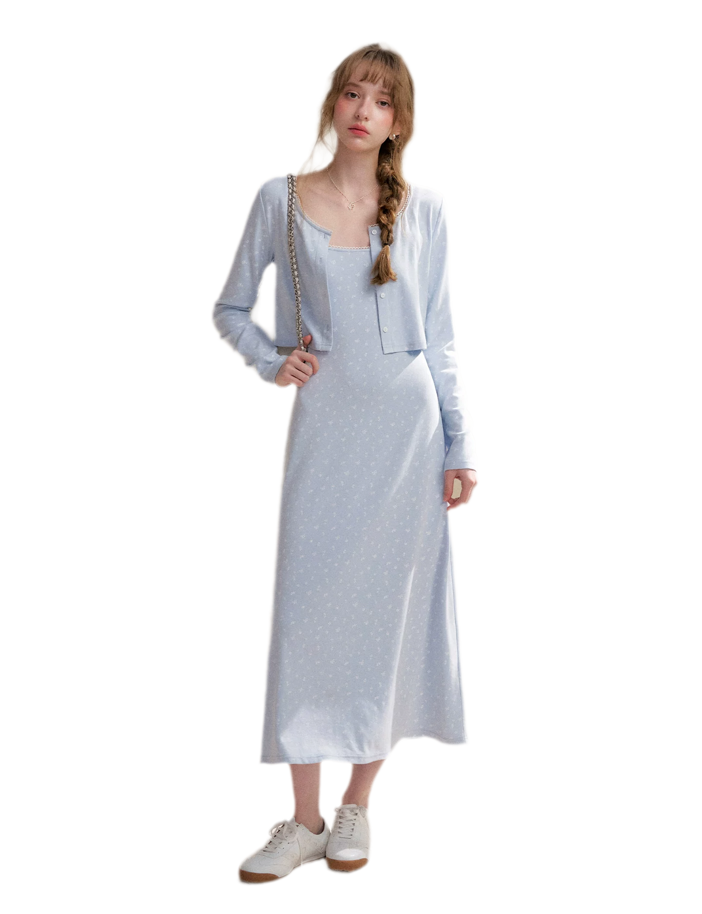 Rose Knit Cardigan Dress