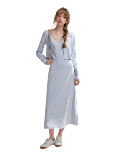 Rose Knit Cardigan Dress