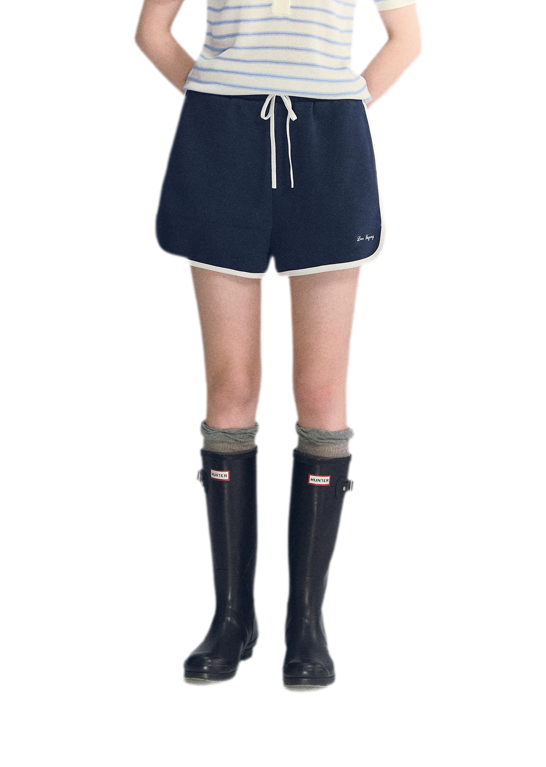 Embroidered Piping Shorts