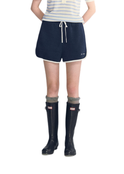 Embroidered Piping Shorts
