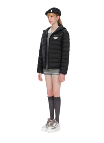 Quilted Hooded Lightweight Down Jacket
