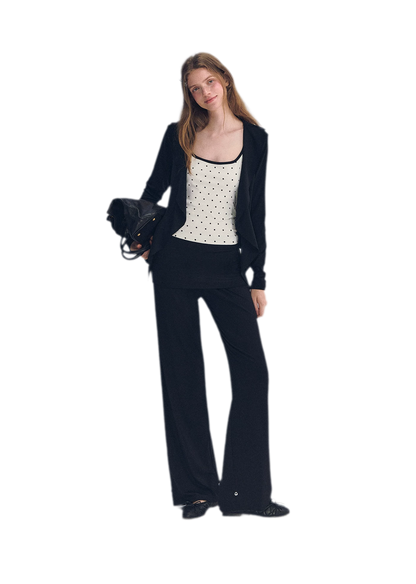 Ruffled Drape Knit Set