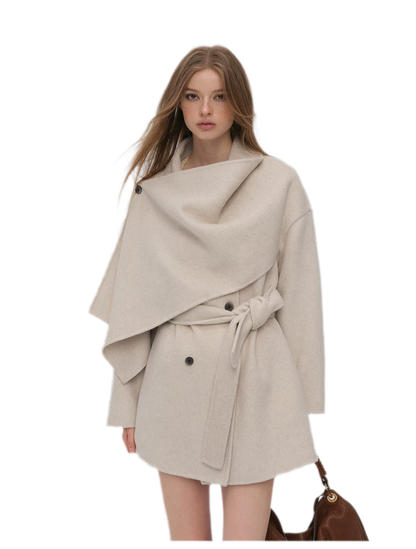 Double-Faced Wool Cape Coat