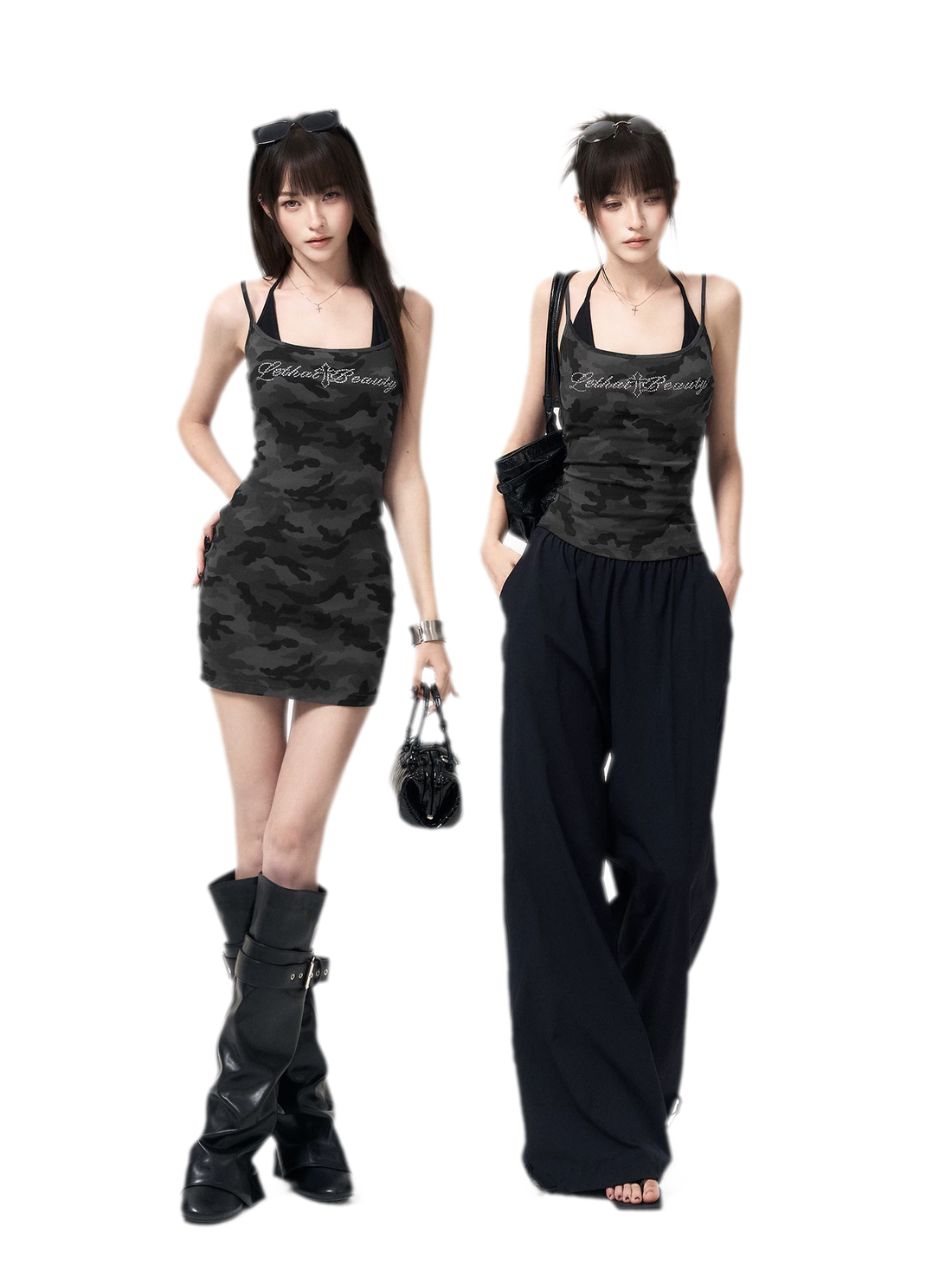 Camouflage Rhinestone Dress