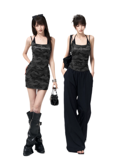 Camouflage Rhinestone Dress
