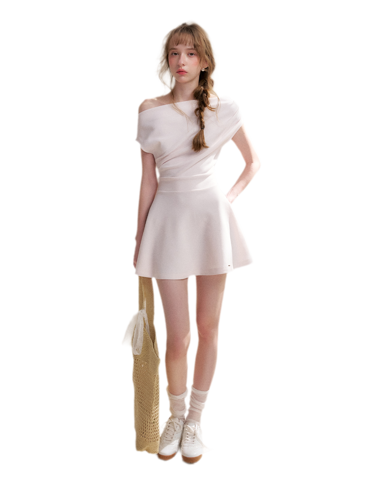Romantic French Off-Shoulder Short Dress