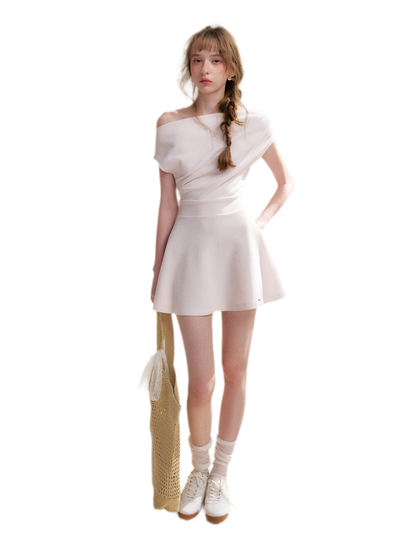 Romantic French Off-Shoulder Short Dress