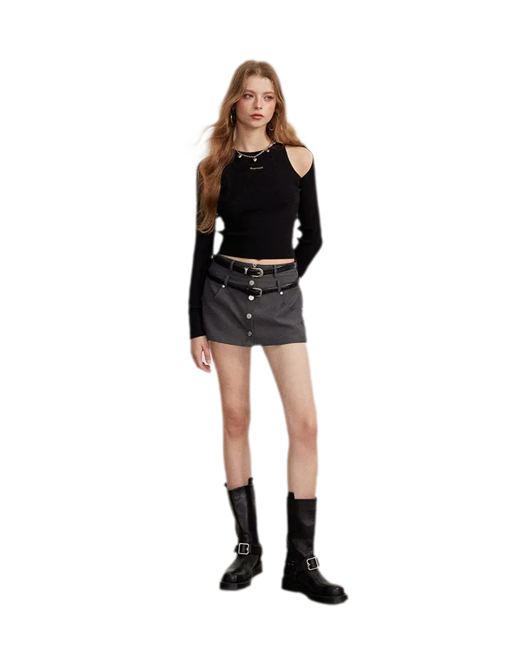 Cutout Slim-Fit Knit Top