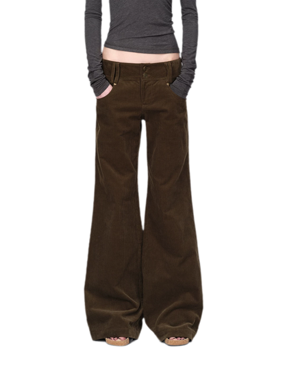 Washed Corduroy Wide-Leg Trousers