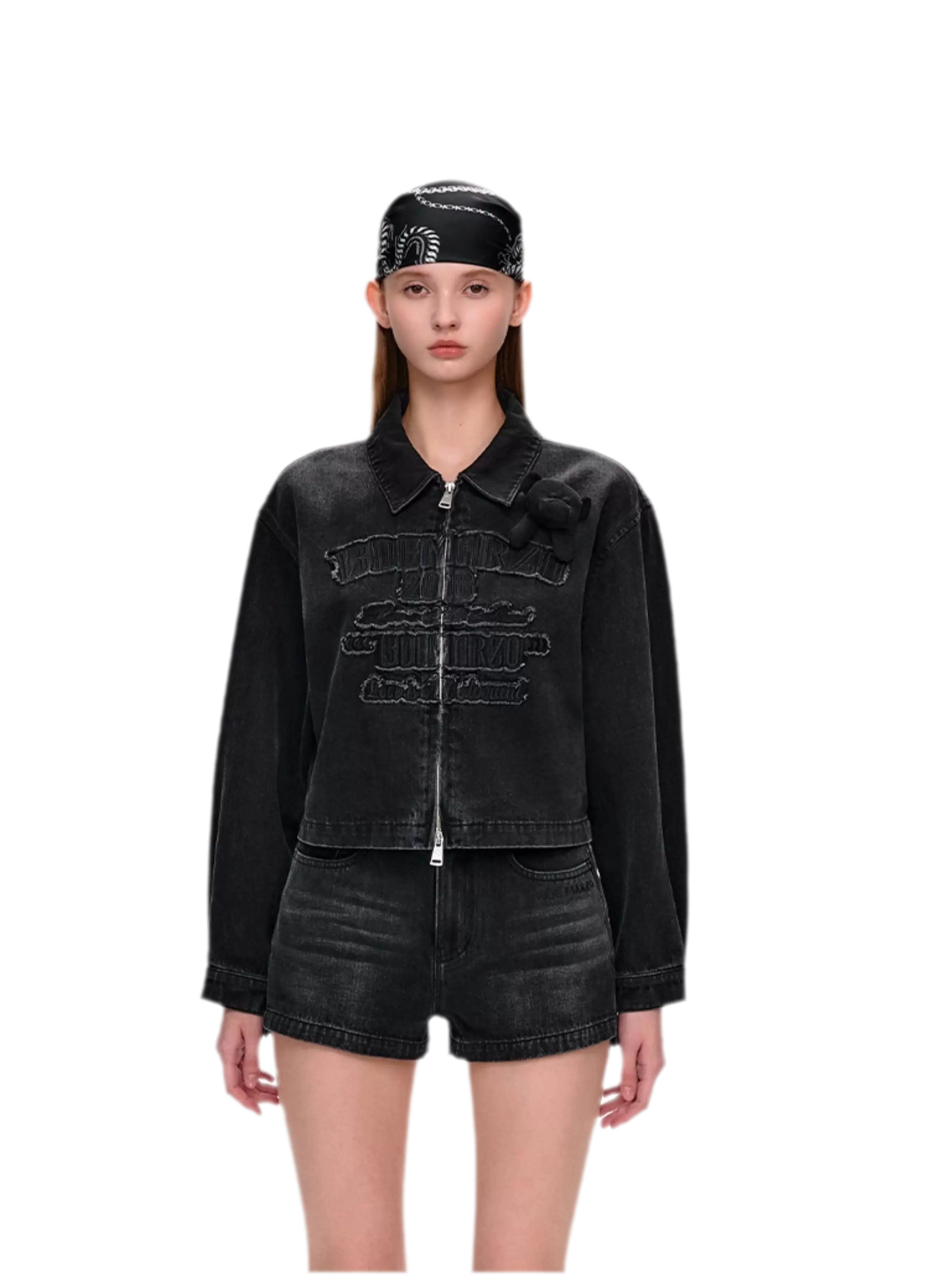 Bear Denim Zipped Shirt