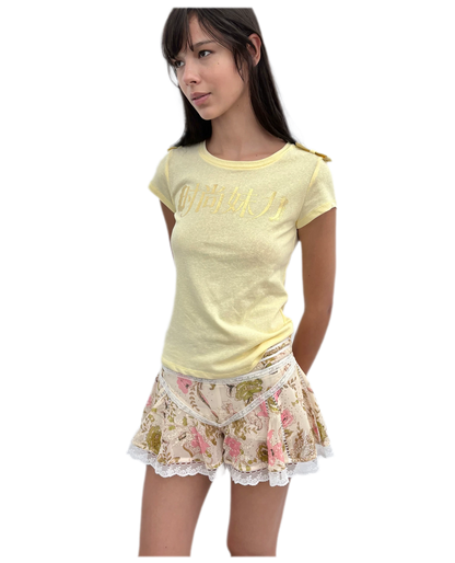 Embroidered Floral Lace Shorts