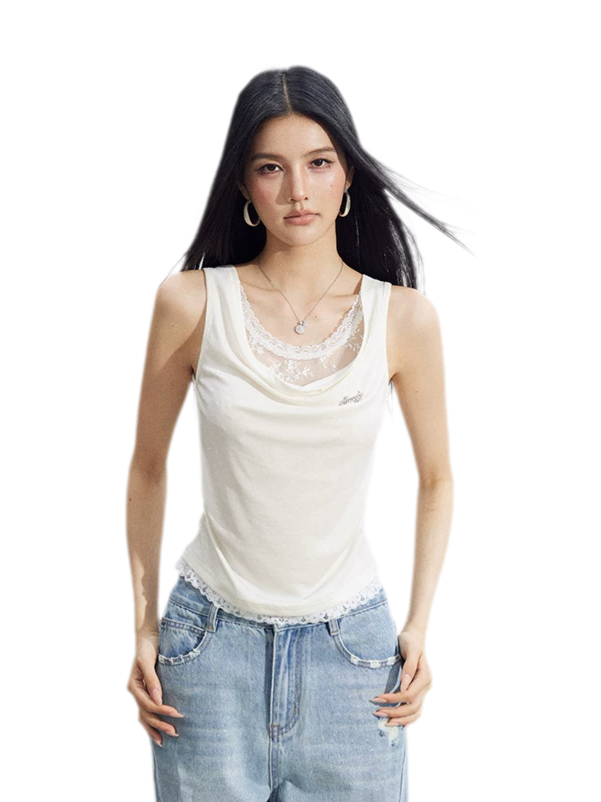 Lace Cowl Tank