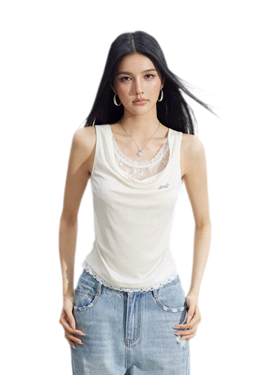 Lace Cowl Tank