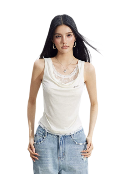 Lace Cowl Tank