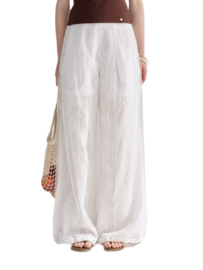 Sheer Eyelet Lantern Pants