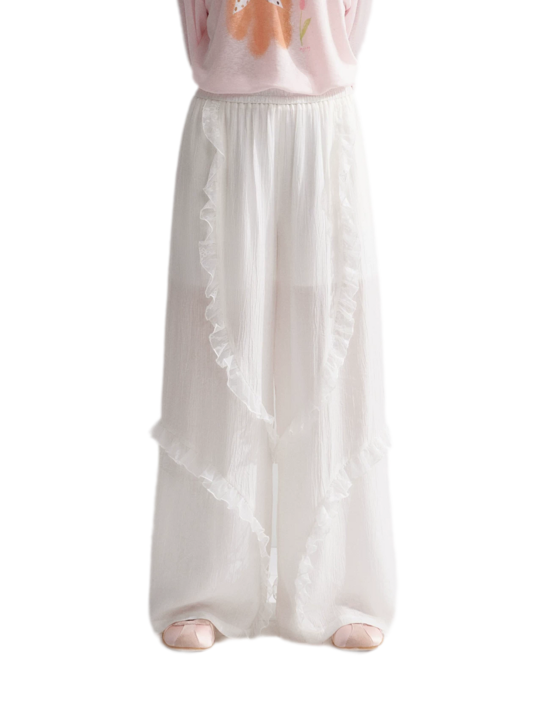 Lace Textured Wide Pants
