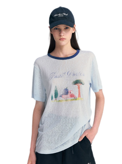 Lyocell Print T-Shirt