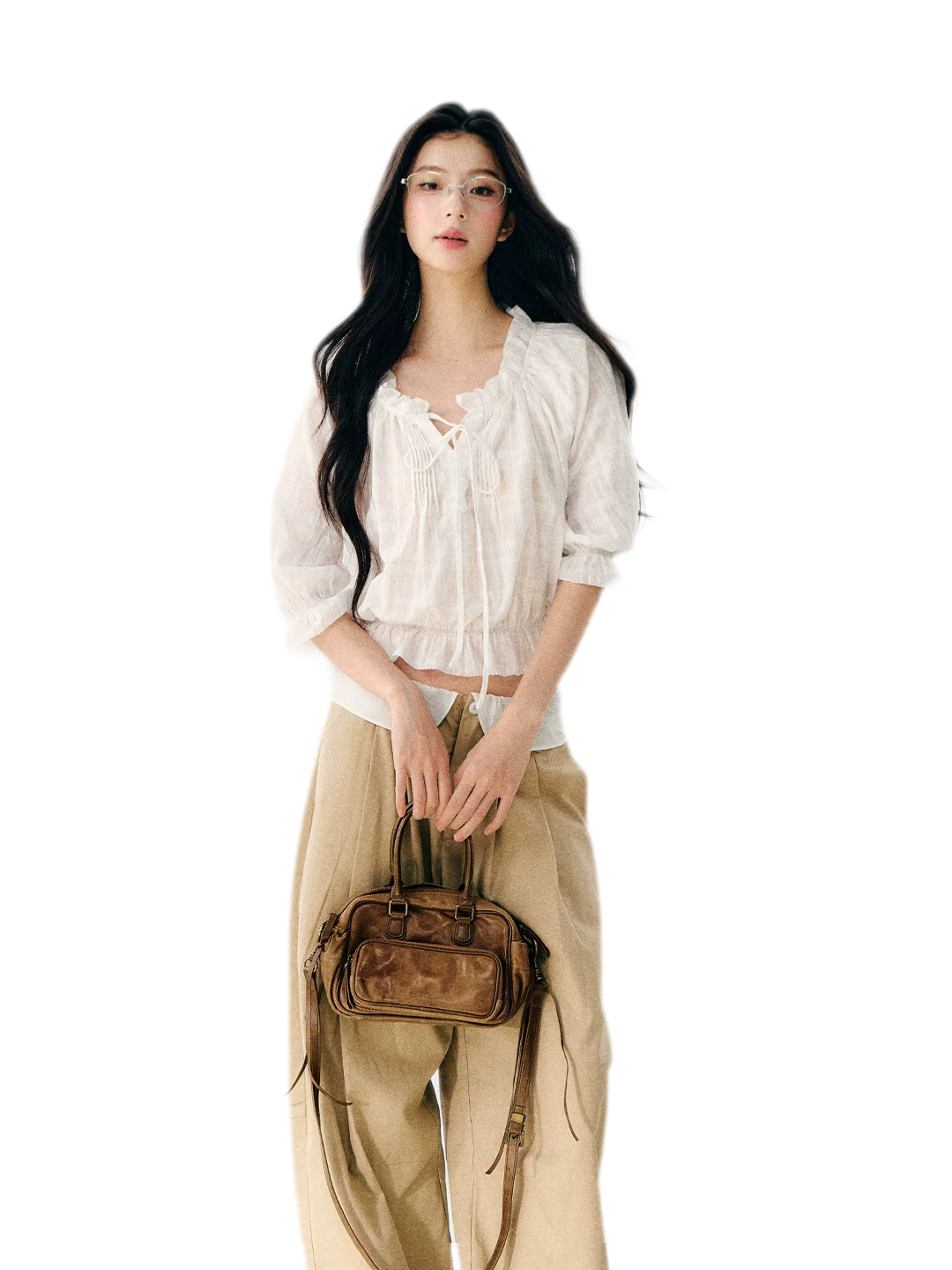 Sheer Ruffled Chiffon Blouse