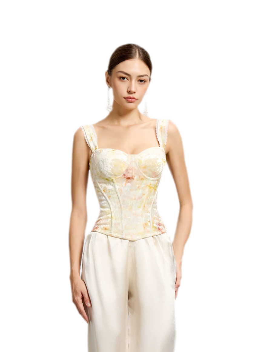 Jacquard Velvet Corset Cami