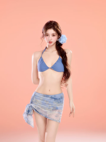 Blue Skirted Swim Set