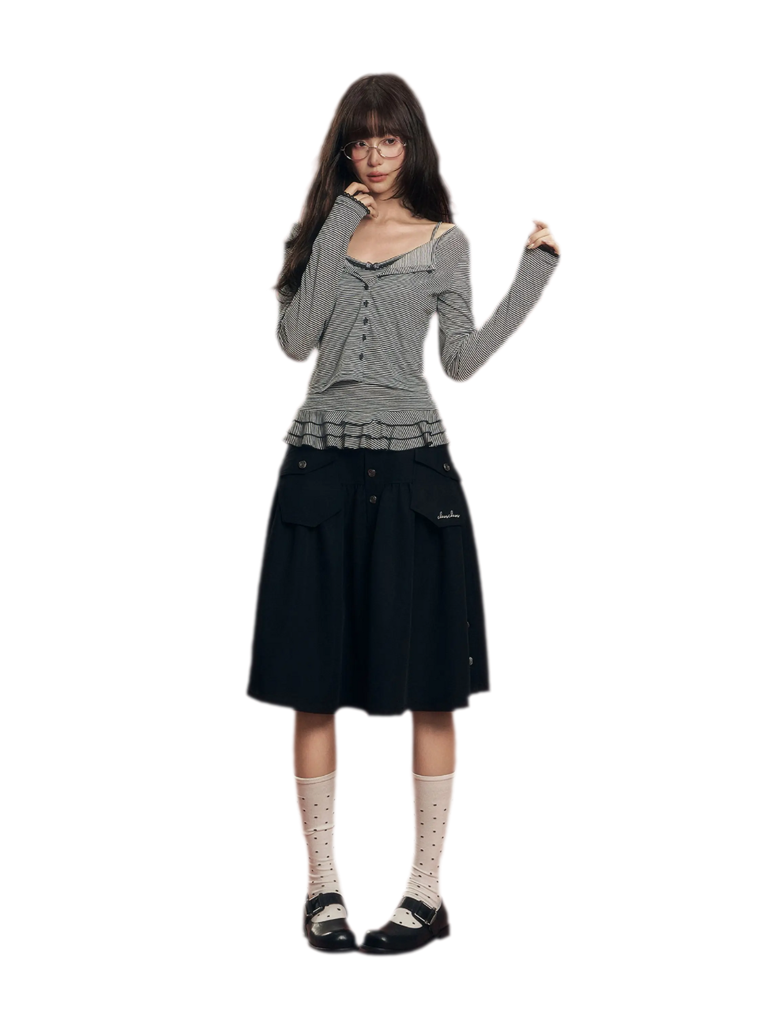 Striped Knit Cardigan Set