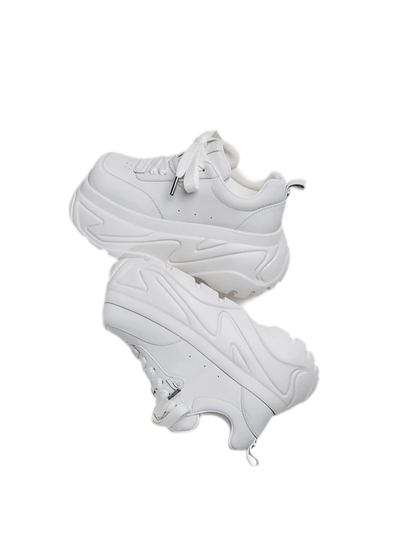 Square Toe Leather Sneakers