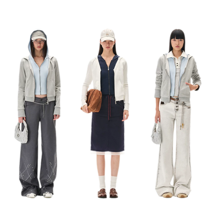 Paneled Faux-Two-Piece Hooded Sweatshirt