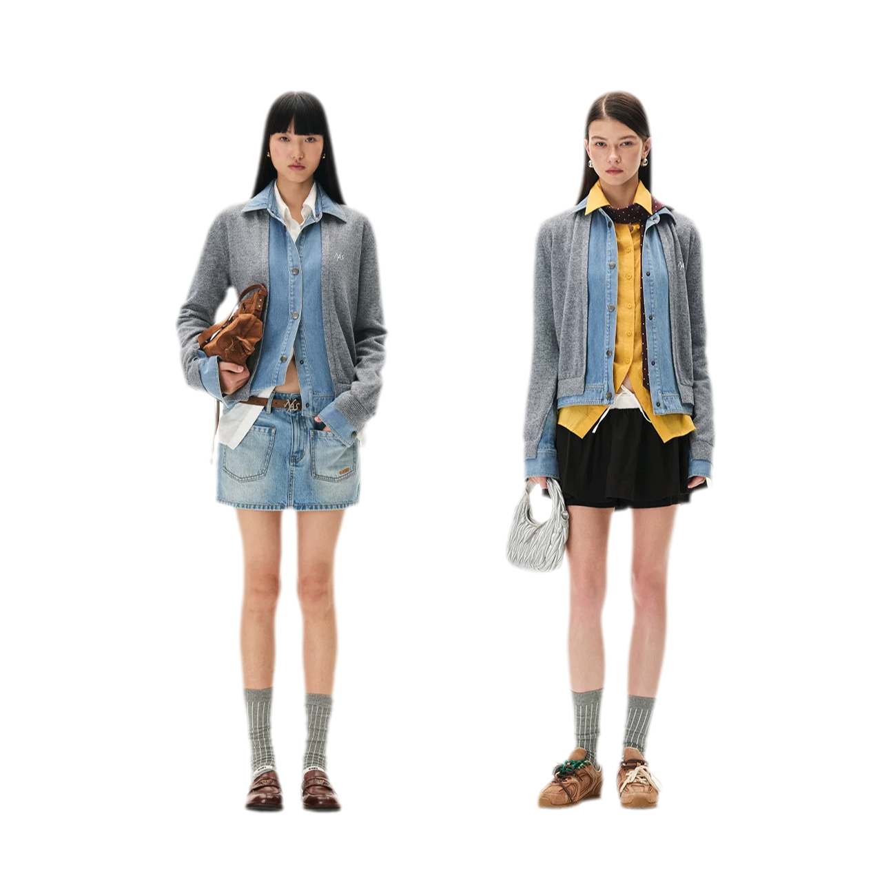 Wool Contrast Lapel Knit Cardigan