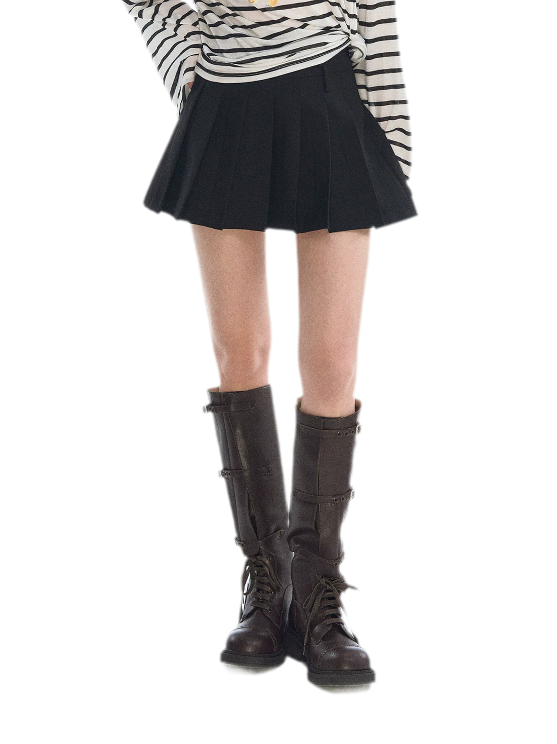 Asymmetrical Pleated A-Line Skort