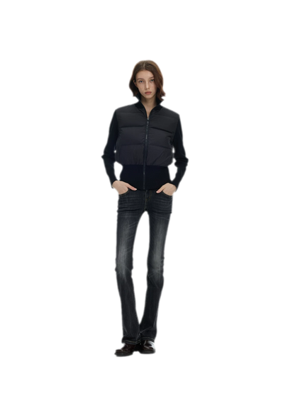 Washed Low-Rise Flare Jeans