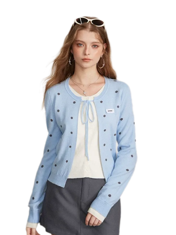 Polka Dot Bow Tie Sweater