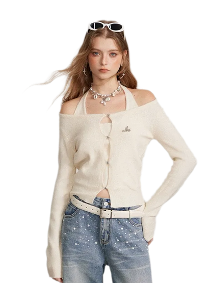 Soft Halter Cropped Cardigan
